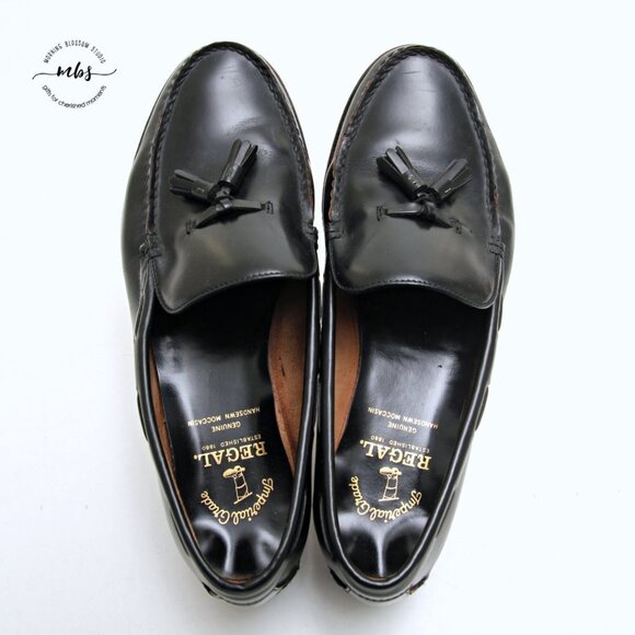 Regal Patent Leather Tassel Loafers in Black Men‎ Size 8.5 Wide main image 7